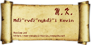Márványkői Kevin névjegykártya