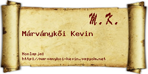 Márványkői Kevin névjegykártya