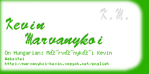 kevin marvanykoi business card